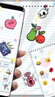 Doodle Stiker Keyboard Theme imagem de tela 1