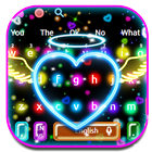 Colorfull Neon Heart Keyboard icon
