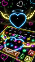 Colorfull Neon Heart Keyboard poster