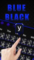 Cool Blue Black Keyboard poster