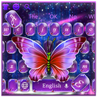 Purple Crystal Butterfly Keyboard Theme biểu tượng