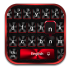 Teclado negro rojo fresco icono