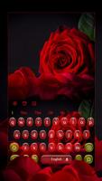 Romantic Red Rose Keyboard Affiche