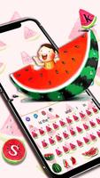 Cute Watermelon Keyboard Theme Affiche