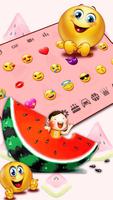 Cute Watermelon Keyboard Theme capture d'écran 2
