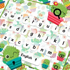 Скачать Cute Cactus Keyboard Theme APK