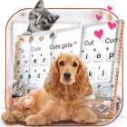 Cute Furry Dog Cat Keyboard Zeichen