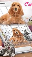 Cute Furry Dog Cat Keyboard Plakat