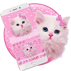 Скачать Cute Pink Kitty Keyboard APK