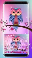 Cute Owl Keyboard poster