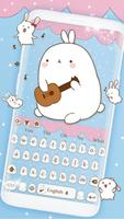 Cute Rabbit Keyboard Affiche