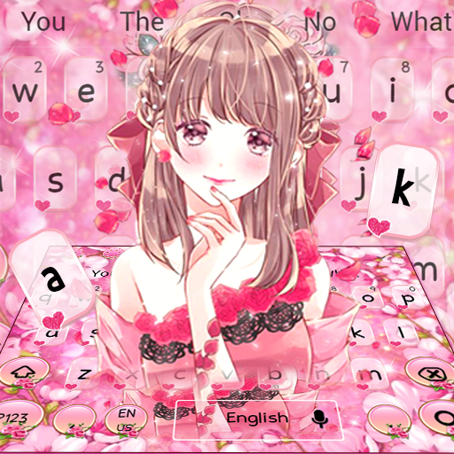 Pink Cuteness Floral Girl Keyboard