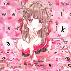 Pink Cuteness Floral Girl Keyboard APK Herunterladen