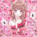 Pink Cuteness Floral Girl Keyboard APK