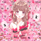 Pink Cuteness Floral Girl Keyboard icône
