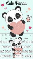 Cute Panda Anime Keyboard Affiche