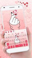 Cute Love Heart Keyboard Affiche