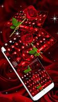 Beautiful Shiny Red Roses Keyboard الملصق
