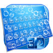 Blue Water Bubble Gravity Keyboard Theme