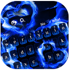 Blue Flame Love Heart Keyboard ไอคอน