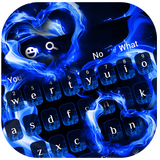 Blue Flame Love Heart Keyboard icône