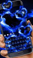 Blue Flame Love Heart Keyboard پوسٹر