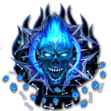 Blue Flaming Skull Gravity Keyboard Theme icon