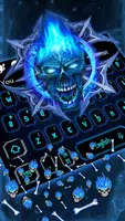 Blue Flaming Skull Gravity Keyboard Theme screenshot 1