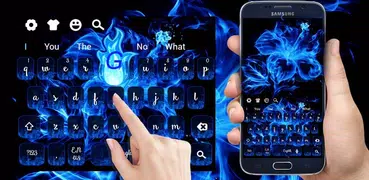 Blue Ice Fire Flower Keyboard