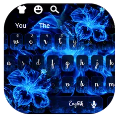 Blue Ice Fire Flower Keyboard APK download