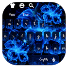 Blue Ice Fire Flower Keyboard آئیکن