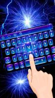 Cool Blue Lighting Keyboard Affiche