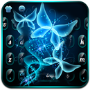 Blue Neon Butterfly Night Keyboard APK