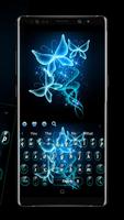 Blue Neon Butterfly Night Keyboard syot layar 2