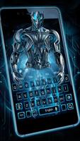 Neon Robot Keyboard poster