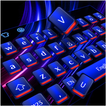 ”Cool Blue Red Light Keyboard