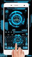 Blue Science Technology Keyboard poster