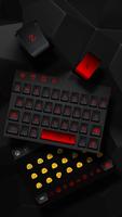 Modern Black Red Keyboard poster