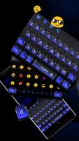 Cool Black Blue Keyboard poster
