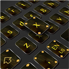 Teclado legal de ouro preto ícone