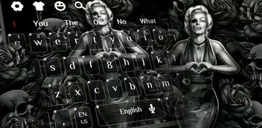 Black Rose Skeleton Lady Keyboard