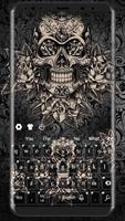 Black Rose Skull Keyboard Poster