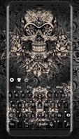 Black Rose Skull Keyboard poster