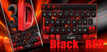 3D Black Red Keyboard