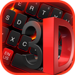 Keyboard Hitam Merah 3D