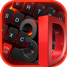 3D Black Red Keyboard icon