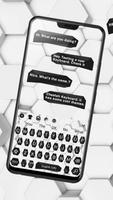 Black and White Hexagon Keyboard Theme الملصق