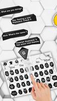 Black and White Hexagon Keyboard Theme تصوير الشاشة 1