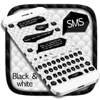 لوحة المفاتيح SMS أسود أبيض أيقونة