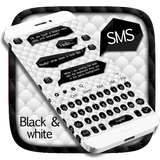 Teclado blanco negro SMS icono
